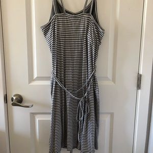Toad & Co Olive Green Striped Dress